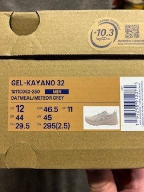 ASICS Gel-Kayano 32 Oatmeal Meteor Grey Men\'s Size 12